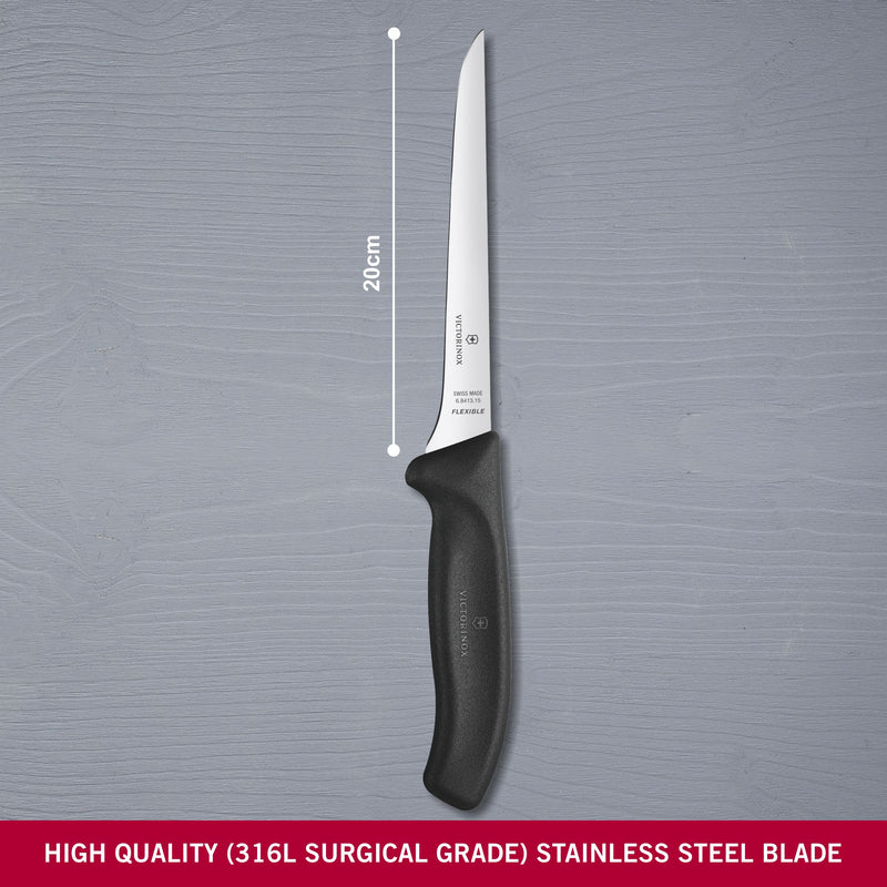 Victorinox Swiss Classic Stainless Steel Boning Knife 15 Cm Black Swiss Made