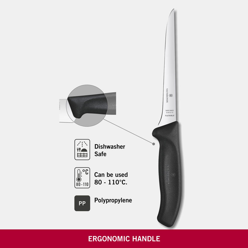 Victorinox Swiss Classic Stainless Steel Boning Knife 15 Cm Black Swiss Made