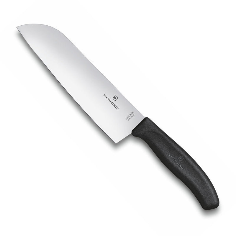 Victorinox Swiss Classic Stainless Steel Chef Knife, Stamped Santoku Knife,17 cm, Black, Swiss Made