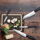 Victorinox Swiss Made Swiss Classic Stainless Steel Stamped Santoku Chef Knife,Fluted Edge, 17 cm, Black,