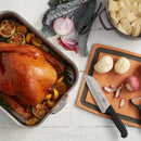 Victorinox Swiss Made Swiss Classic Stainless Steel Stamped Santoku Chef Knife,Fluted Edge, 17 cm, Black,