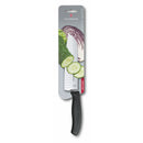 Victorinox Swiss Made Swiss Classic Stainless Steel Stamped Santoku Chef Knife,Fluted Edge, 17 cm, Black,