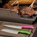 Victorinox Swiss Made Swiss Classic Stainless Steel Stamped Santoku Knife, Fluted Edge,17 cm, Green