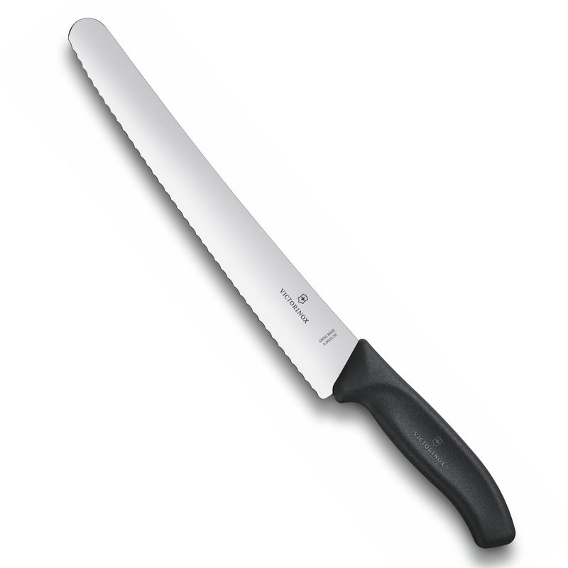 Victorinox Swiss Classic Stainless Steel Bread & Pastry Knife for Cake, Butter & Bread, 26 cm, Black, Swiss Made