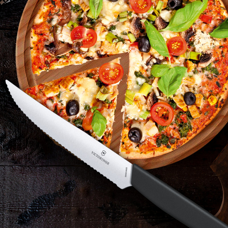 Victorinox “Swiss Modern” Steak & Pizza Knife, Modern, Sleek, Stainless Steel,12 cm,Black,Swiss Made