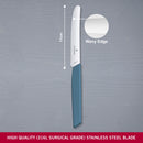 Victorinox "Swiss Modern" Kitchen Knife, Round Tip Wavy Edge, 11 cm, Cornflower Blue, Swiss Made