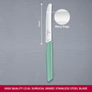 Victorinox "Swiss Modern" Kitchen Knife, Round Tip Wavy Edge, 11 cm, Mint Green, Swiss Made