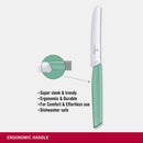 Victorinox "Swiss Modern" Kitchen Knife, Round Tip Wavy Edge, 11 cm, Mint Green, Swiss Made