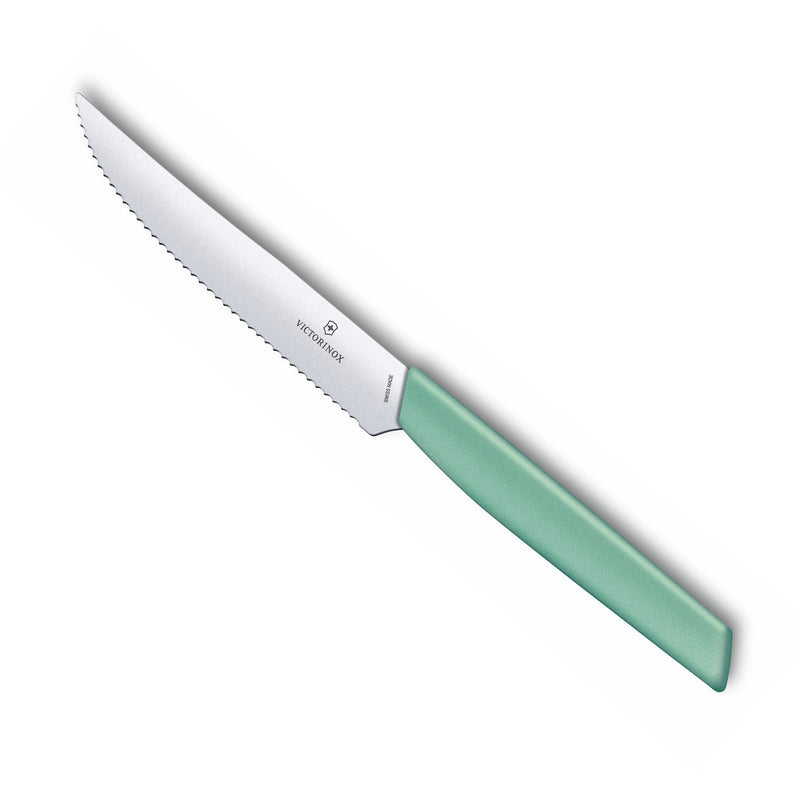 Victorinox “Swiss Modern” Steak & Pizza Knife, Stainless Steel, 12 cm, Mint Green, Swiss Made