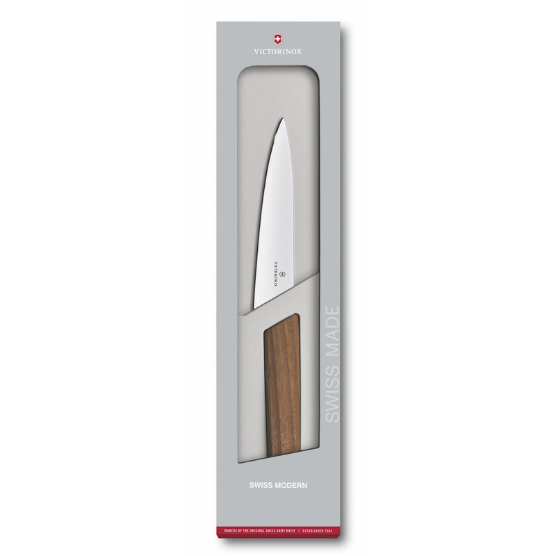 Victorinox Swiss Modern Chef/Vegetable/Carving/Meat Knife, Walnut Wood Handle, 15 cm, Swiss Made