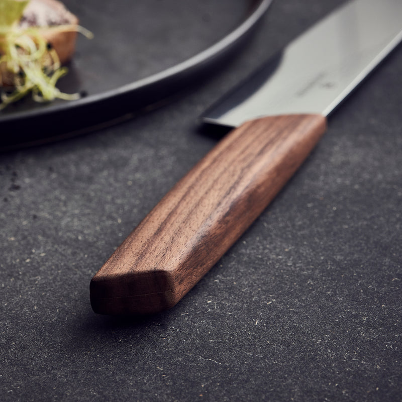 Victorinox Swiss Modern Stainless Steel Carving Knife, Straight Blade, Walnut, 22 cm, Swiss Made
