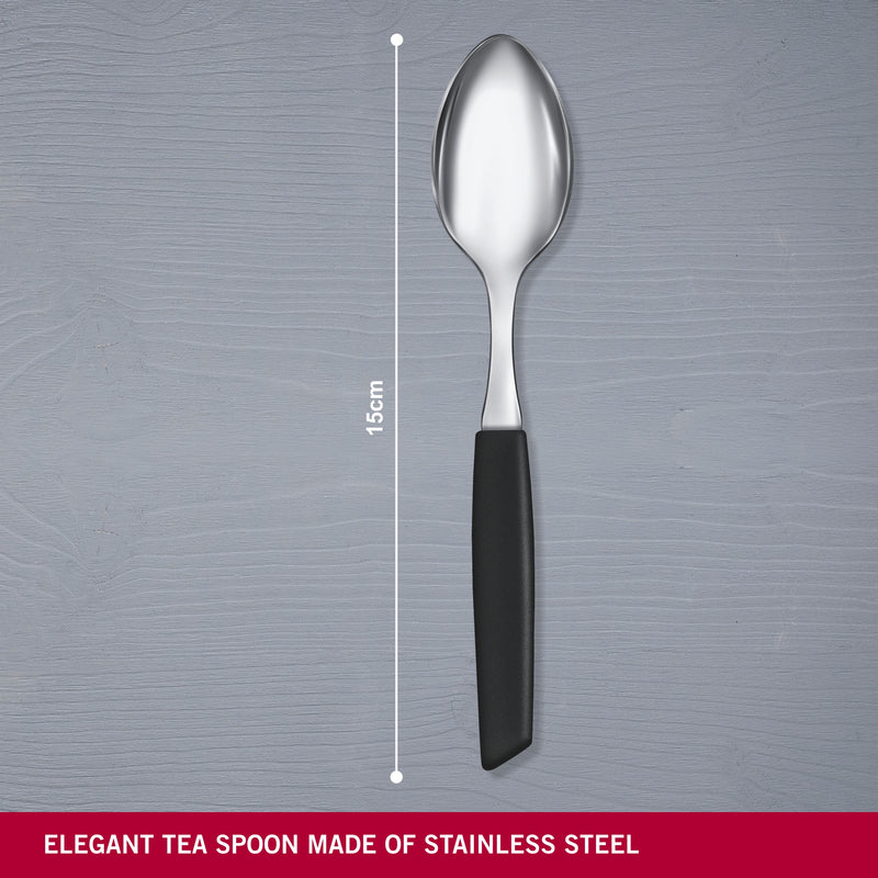 Victorinox “Swiss Modern” Set of 6 Tea Spoon, Stainless Steel, Black, Swiss Made