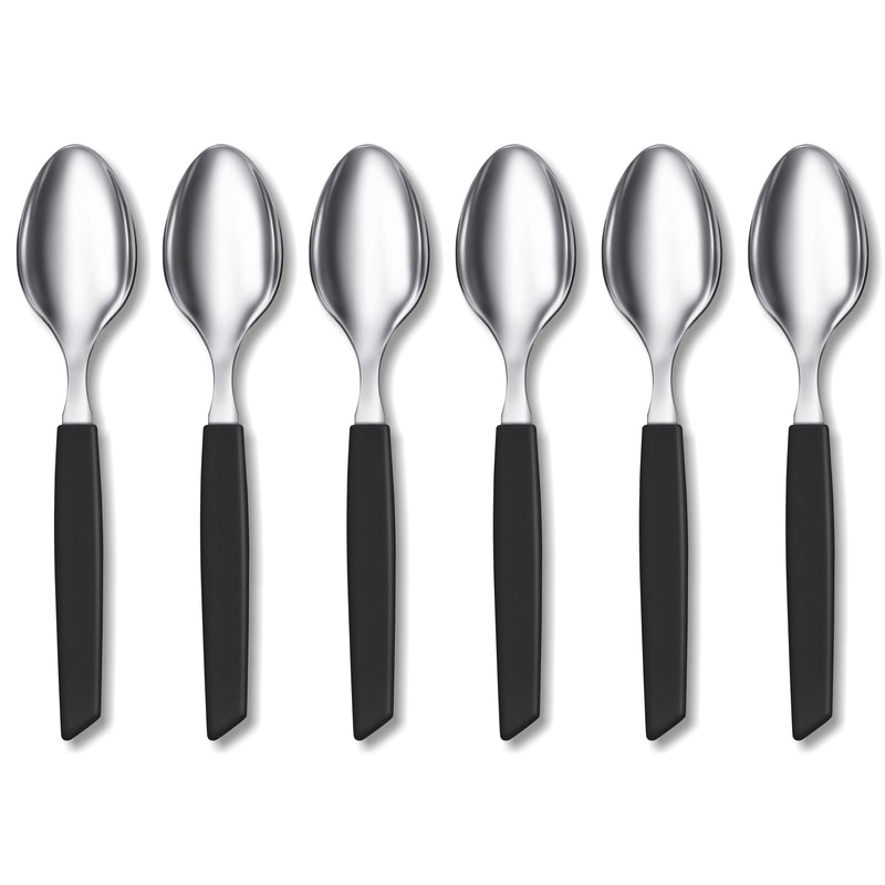 Victorinox “Swiss Modern” Set of 6 Table Spoon, Stainless Steel, Black, Swiss Made