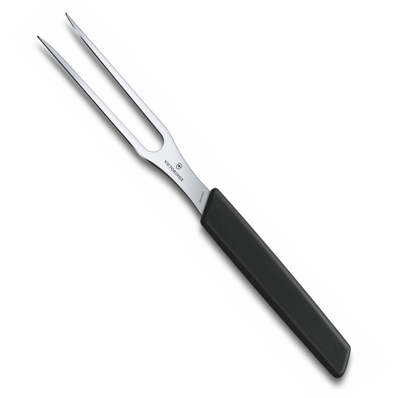 Victorinox Swiss Modern Carving Fork-Stainless Steel for Fruits, Vegs & Meat, 15 cm,Black, Swiss Made
