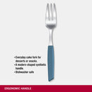 Victorinox “Swiss Modern” Set of 6 Desert Spoons, Stainless Steel, Cornflower Blue, Swiss Made