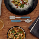 Victorinox “Swiss Modern” Set of 6 Desert Spoons, Stainless Steel, Cornflower Blue, Swiss Made