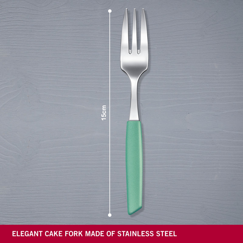Victorinox “Swiss Modern” Set of 6 Desert Spoons, Stainless Steel, Mint Green, Swiss Made