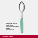 Victorinox “Swiss Modern” Set of 6 Tea Spoon, Stainless Steel, Mint Green, Swiss Made