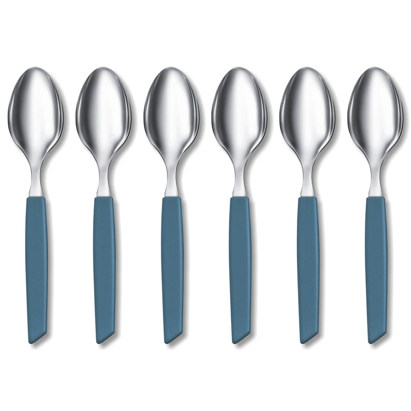 Victorinox “Swiss Modern” Set of 6 Table Spoon, Stainless Steel, Cornflower Blue, Swiss Made