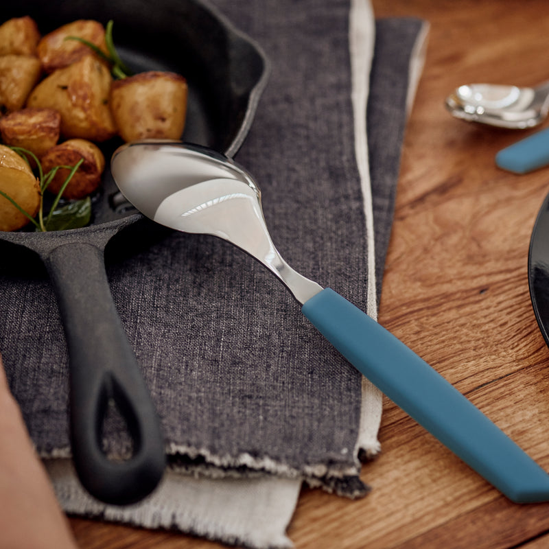 Victorinox “Swiss Modern” Set of 6 Table Spoon, Stainless Steel, Cornflower Blue, Swiss Made