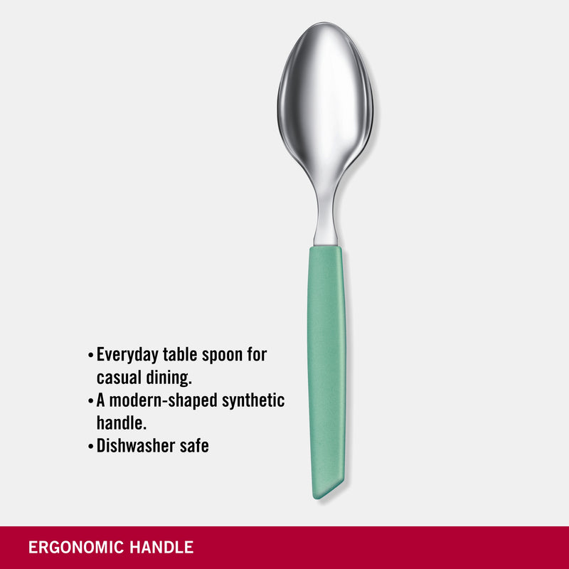 Victorinox “Swiss Modern” Set of 6 Table Spoon, Stainless Steel, Mint Green, Swiss Made