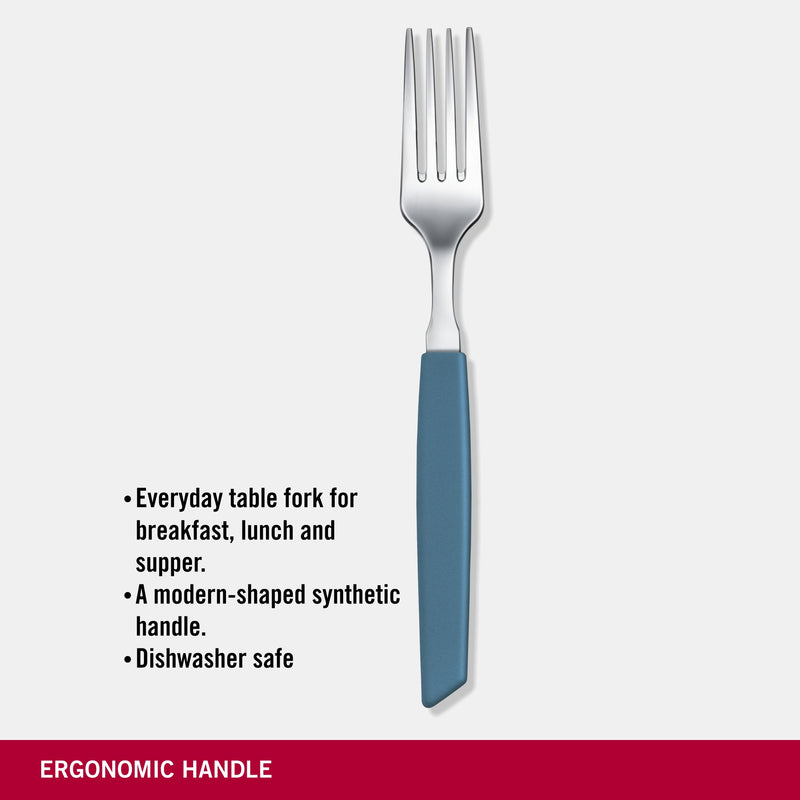 Victorinox “Swiss Modern” Set of 6 Table Forks, Stainless Steel, Cornflower Blue, Swiss Made