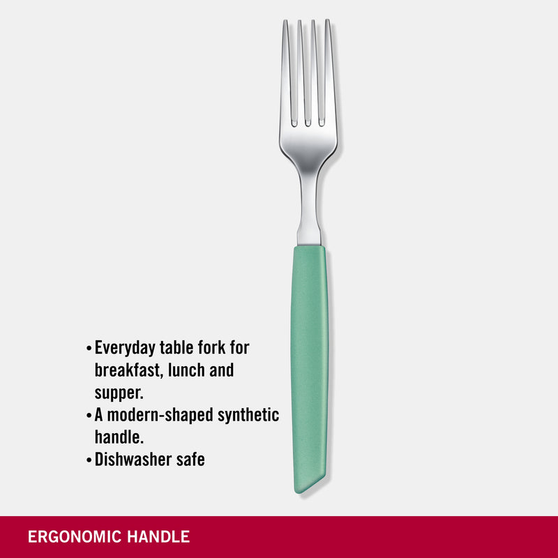 Victorinox “Swiss Modern” Set of 6 Table Fork, Stainless Steel, Mint Green, Swiss Made