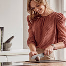 Victorinox Damast Steel Chopping Knife with Straight Edge, 17 cm, Brown, Swiss Made