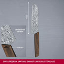 Victorinox Damast Steel Chopping Knife with Straight Edge, 17 cm, Brown, Swiss Made