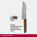Victorinox Damast Steel Chopping Knife with Straight Edge, 17 cm, Brown, Swiss Made
