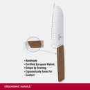 Victorinox Swiss Modern Stainless Steel Santoku Knife, Fluted Edge, Walnut, 17 cm, Swiss Made
