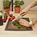 Victorinox Swiss Modern Stainless Steel Santoku Knife, Fluted Edge, Walnut, 17 cm, Swiss Made