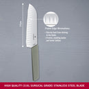 Victorinox Swiss Modern Stainless Steel Santoku Knife with Fluted Edge, 17 cm, Olive Green, Swiss Made