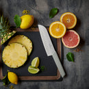 Victorinox Swiss Modern Stainless Steel Santoku Knife with Fluted Edge, 17 cm, Olive Green, Swiss Made