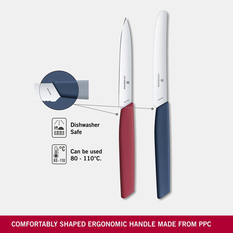 Victorinox Swiss Modern Paring Knife Set of 2, Tomato and Paring Knives, Bold, Limited Edition, Swiss Made