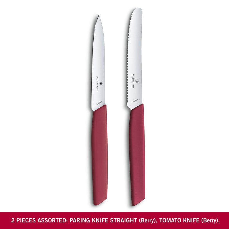 Victorinox Swiss Modern Paring Knife Set of 2, Tomato and Paring Knives, Berry, Limited Edition, Swiss Made