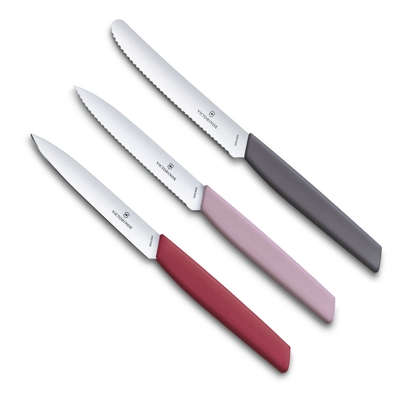 Victorinox Swiss Modern Paring Knife Set of 3, Tomato and Paring Knives, Flower, Limited Edition, Swiss Made