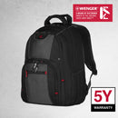 Wenger PILLAR 16'' Laptop Backpack (25 Litres) Swiss Designed - Black/Grey