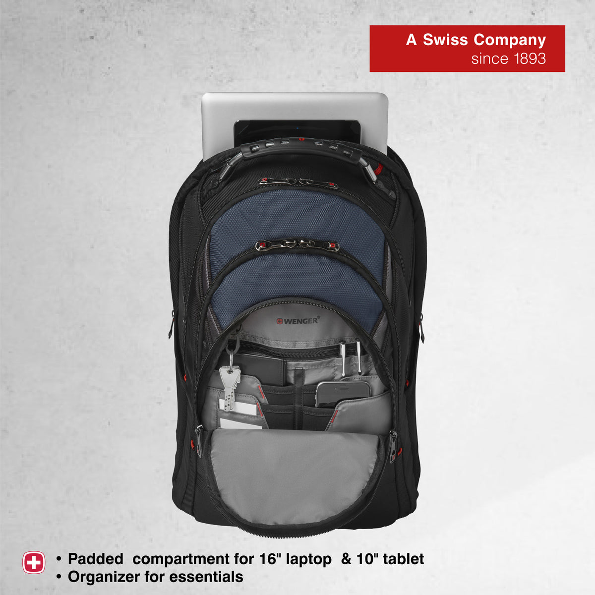 Wenger Ibex 16'' Laptop Backpack (23 Litres) Swiss Designed - Blue