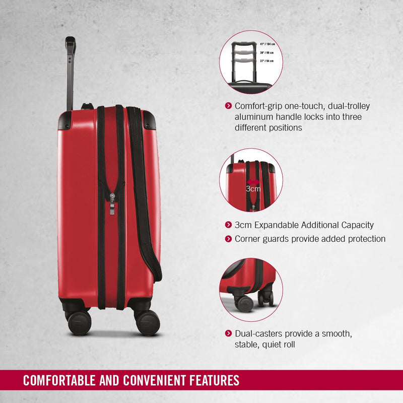 Victorinox Spectra 2.0 Hardside Expandable Global Carry-On Travel Trolley Suitcase Red