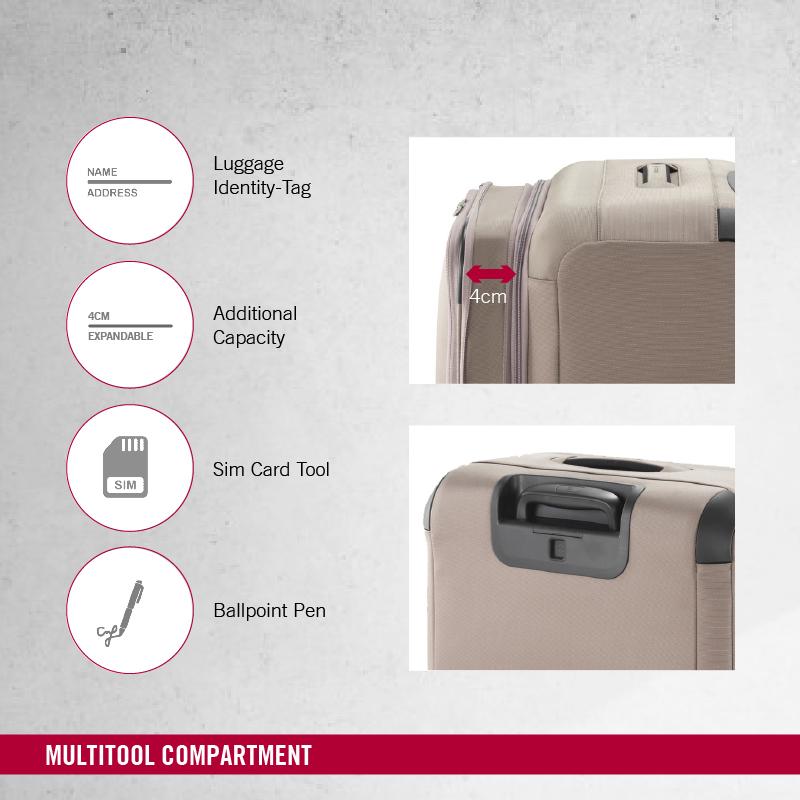 Victorinox Connex Softside Medium Expandable Travel Trolley Suitcase Grey