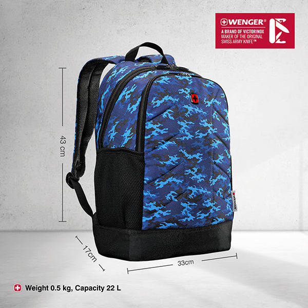 Wenger Quadma ML 16" Laptop Backpack  (22 Litres)-Swiss designed-Blue Camo