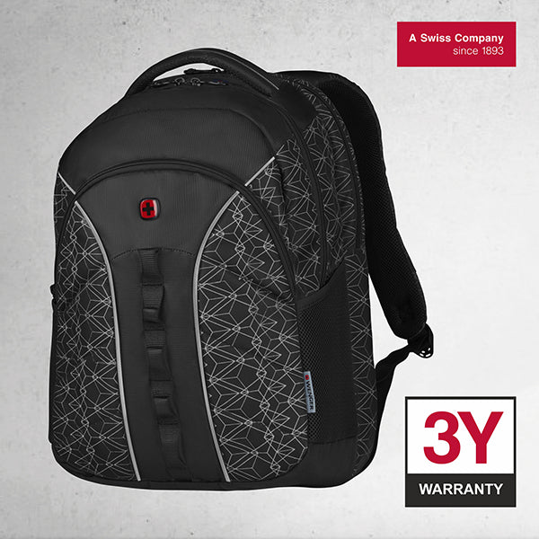 Wenger BTS SUN 14/16" Laptop Backpack, 10" Tablet Pocket in Black (27 Litres)-Swiss designed
