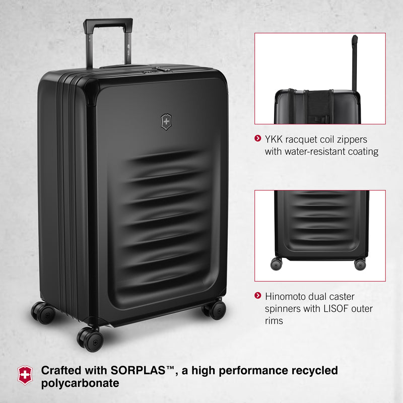 Victorinox Spectra 3.0 Hardside Expandable Large Case Travel Trolley Suitcase Black