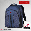 Wenger BTS SUN 14/16" Laptop Backpack, 10" Tablet Pocket in Navy Geo (27 Litres)-Swiss designed