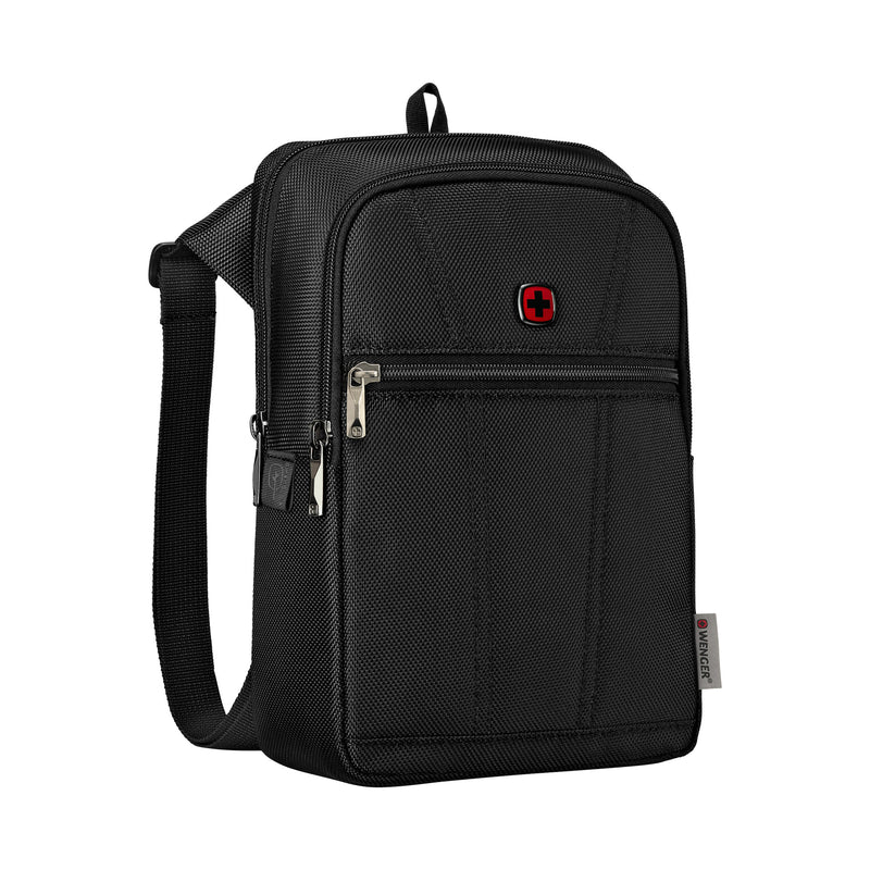 Wenger, BC First, Vertical Crossbody Bag, Black Swiss Designed-Blend of Style and Function