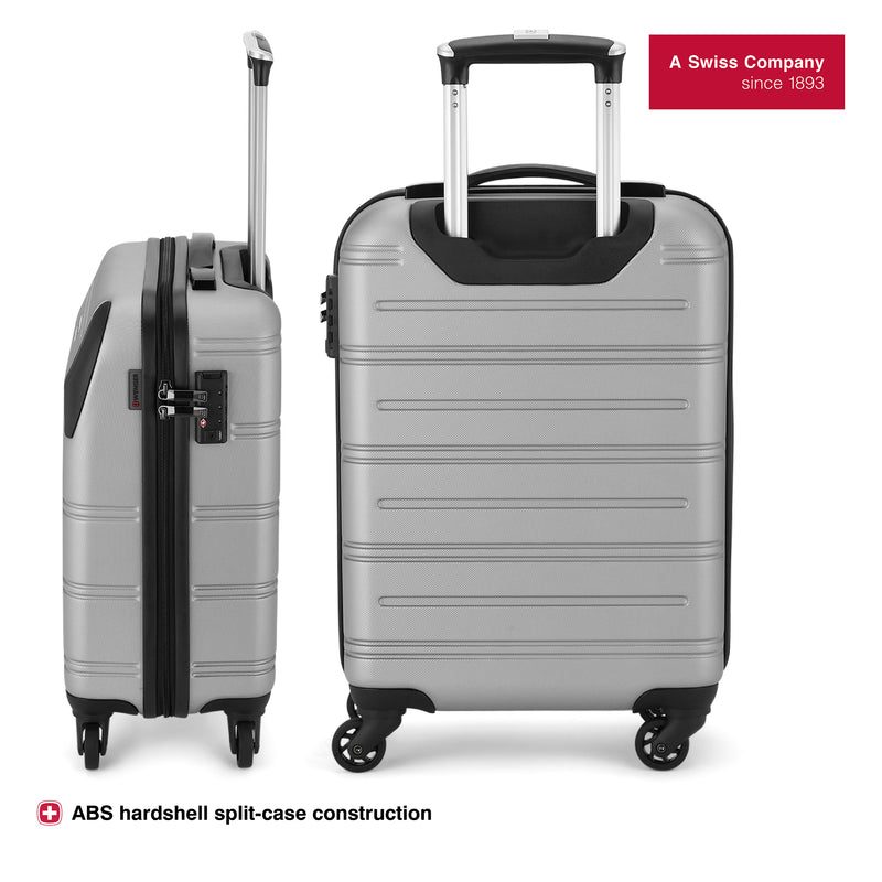 Wenger Static Carry-on Hardside Suitcase, 33 Litres, Silver, Swiss designed