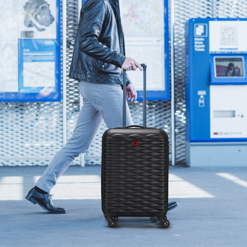 Wenger In-Flight Carry-on Hardside Suitcase, 38 Litres, Black, Swiss designed-blend of style & function
