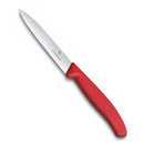 Victorinox Swiss Made Stainless Steel Swiss Classic Paring Knife, 10 cm, Serrated Edge with Pointed Tip, Red, Multipurpose Knife