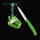 Victorinox Swiss Made Stainless Steel Swiss Classic Paring Knife, 10 cm, Serrated Edge with Pointed Tip, Green, Multipurpose Knife